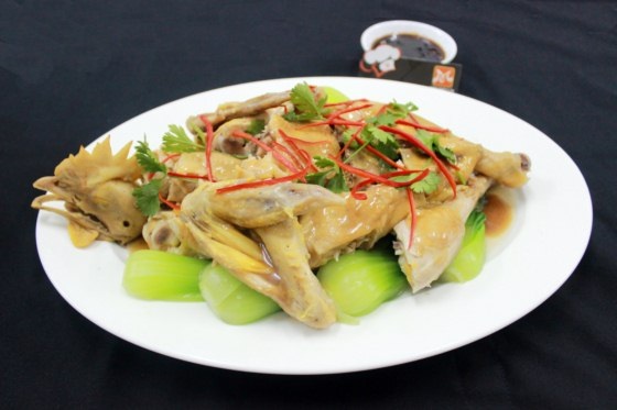 gà hấp cải thìa
