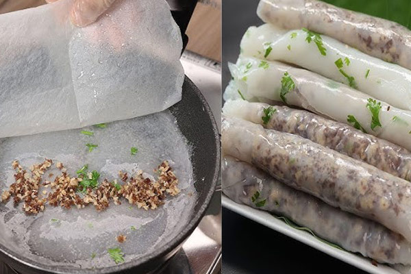 Cuốn bánh với nhân