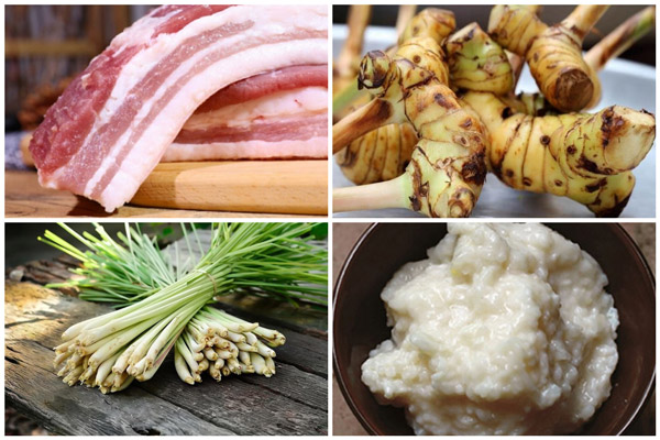 Nguyên liệu chính làm thịt nướng riềng mẻ
