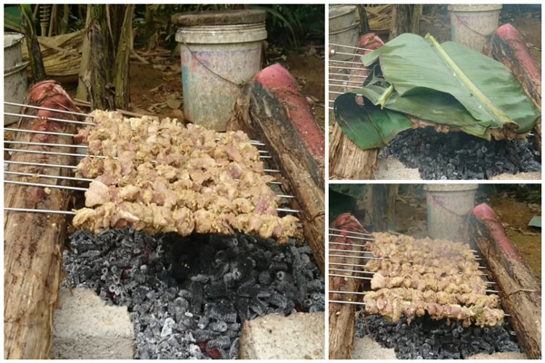 Xiên thịt và nướng thịt