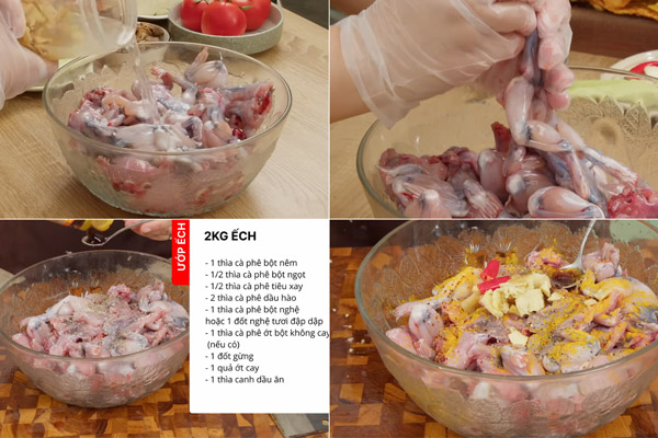 Sơ chế thịt ếch