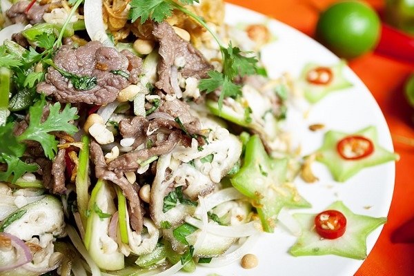 gỏi bò bắp thấu