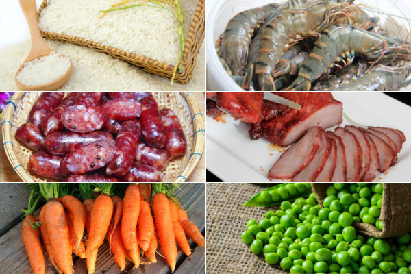 Nguyên Liệu Làm Cơm Chiên Dương Châu