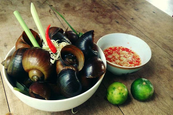 Ốc bươu hấp sả