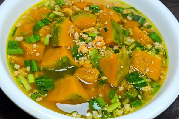 cách nấu canh bí đỏ đơn giản