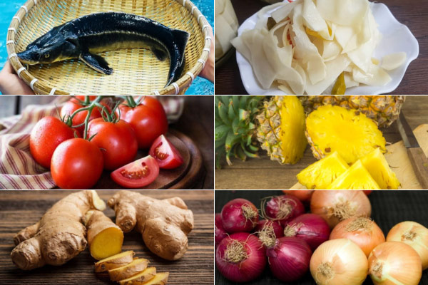 Nguyên liệu để nấu lẩu cá tầm chuẩn vị tại nhà