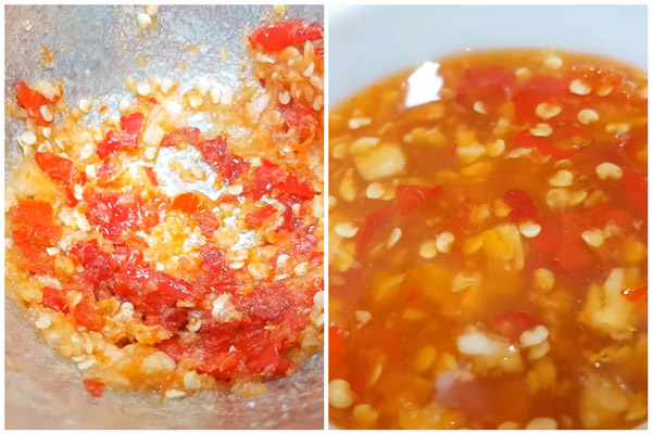 Làm nước mắm chấm thịt heo cuốn bánh tráng