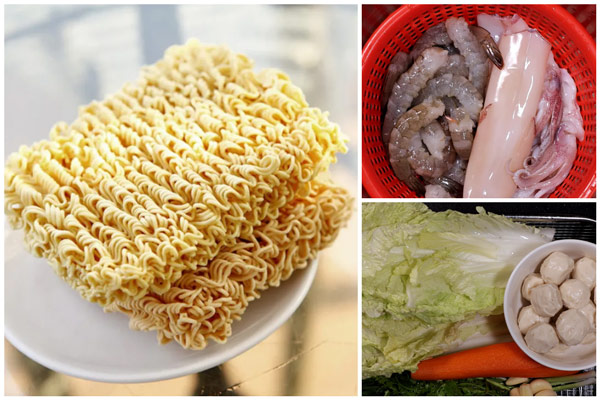 Nguyên liệu làm mì xào hải sản