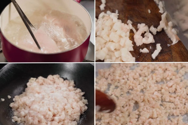 Sơ chế và chế biến mỡ heo để trộn cùng thịt bò