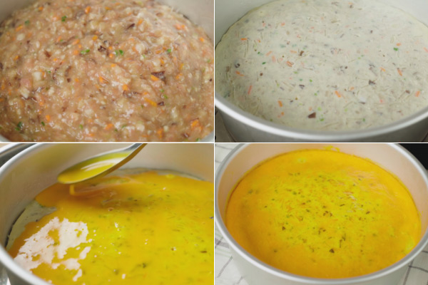 Trứng đúc thịt sau khi hấp có màu vàng đẹp mắt