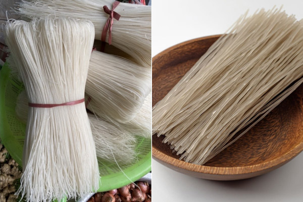 Có thể thay bún gạo bằng mì gạo hoặc miến dong