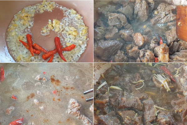 Kho thịt bò với gừng