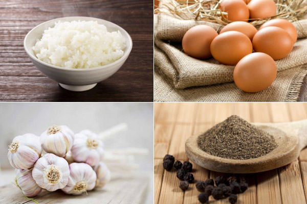 Nguyên liệu làm Cơm Chiên Trứng Tỏi
