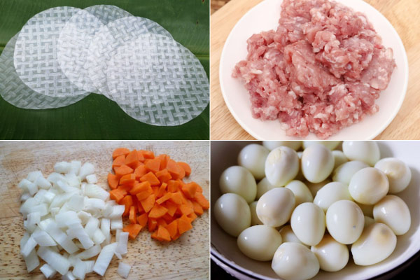 Nguyên liệu làm món bánh tráng lụi