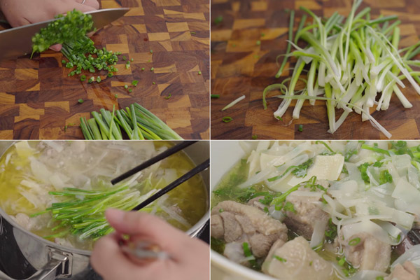 Chuẩn bị rau và hoàn thiện món ăn